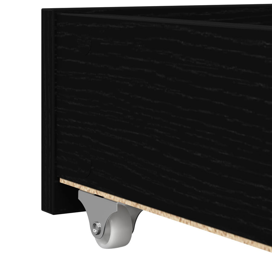 Zwart Eiken Ladebed Met Lades Zwart Eiken Bewerkt Hout 90 X 200 Cm
