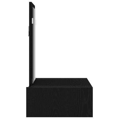 Wandkaptafel 60 x 40 x 70 cm Zwart eiken zonder LED