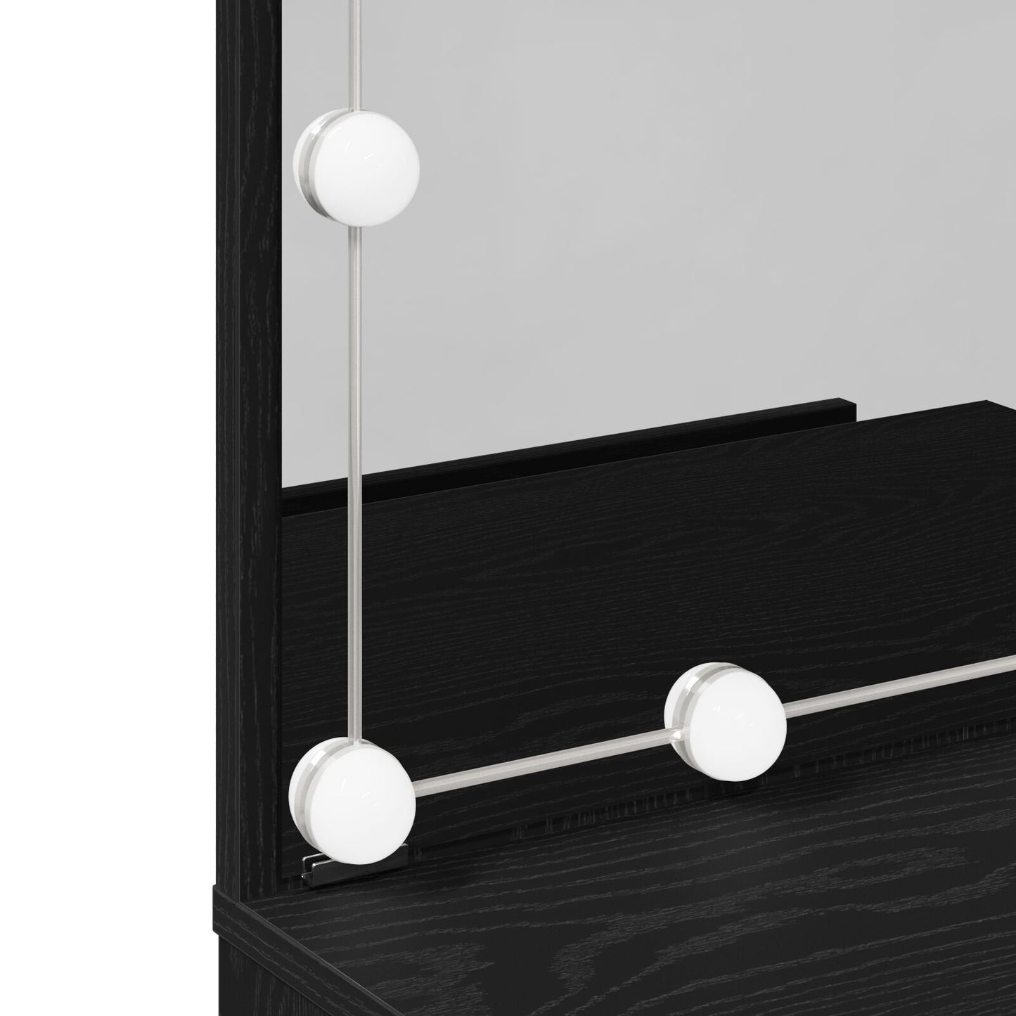 Led Kaptafel In Zwart Eiken, 60X40X140 Cm, Gemaakt Van Bewerkt Hout