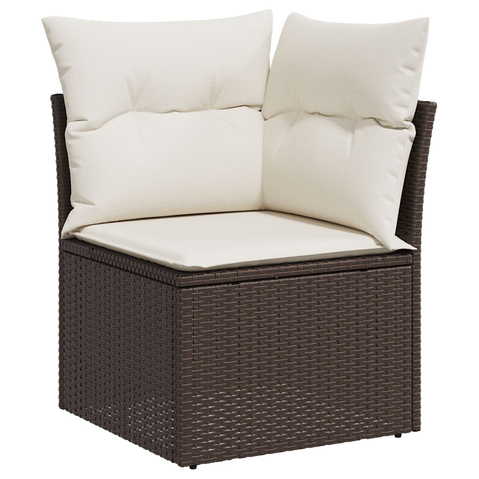 9 Persoons Tuinsofa Set Met Kussens Grijs Poly Rattan Bruin en crème met tafel