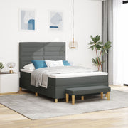 Boxspring bed 140x190 cm donkergrijs stof