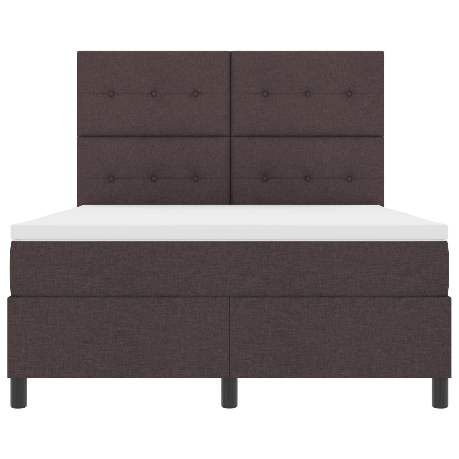 Boxspringbed Met Matras Stof Donkerbruin 140 x 190 cm Met knopen