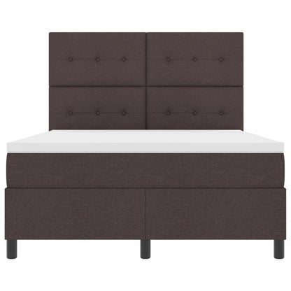 Boxspringbed Met Matras Stof Donkerbruin 140 x 190 cm Met knopen