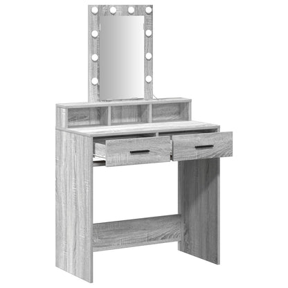 Make-Uptafel Met Led-Verlichting Grijs Sonoma Grijze sonoma 79 x 41 x 140 cm
