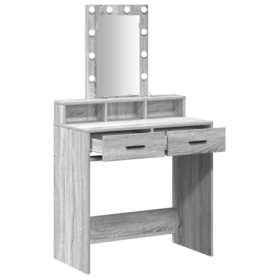 Make-Uptafel Met Led-Verlichting Grijs Sonoma Grijze sonoma 79 x 41 x 140 cm