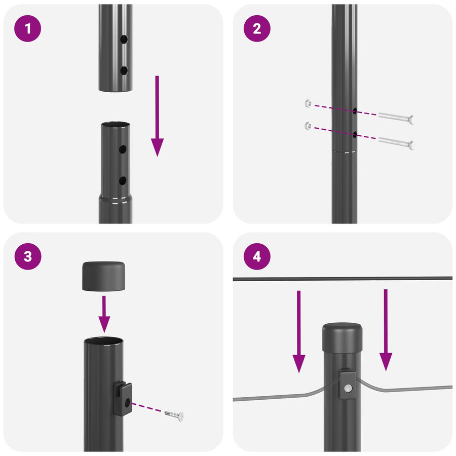 Hekpalen 26 Stuks Ø32 Mm Gegalvaniseerd Staal Grijs 210 cm 26x paal