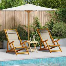 Vouwbare Strandstoelen 2 Stuks Massief Acaciahout & Textilene Taupe