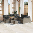 Tuin loungeset 5-delig polyrattan grijs
