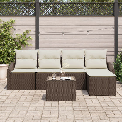Tuin Sofa Set Set Van 6 Beige Rattan Tuin Sofa Modern Gegalvaniseerd Staal