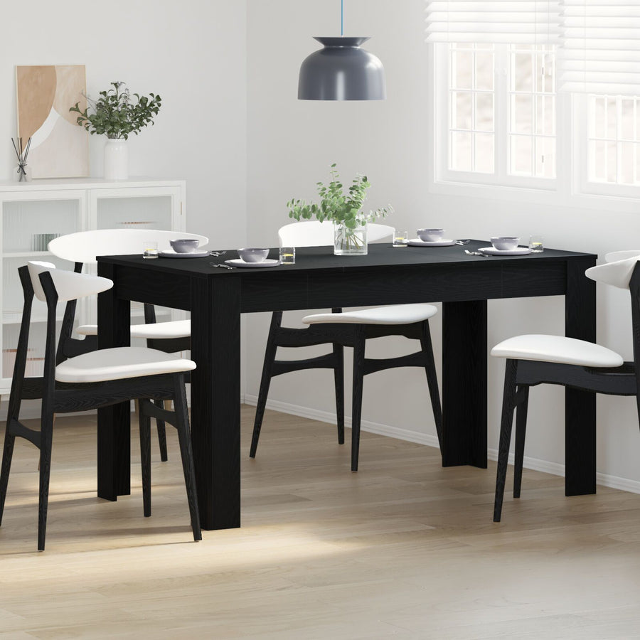 Eettafel Zwart Eiken 140X74,5X76 Cm Geengineerd Hout
