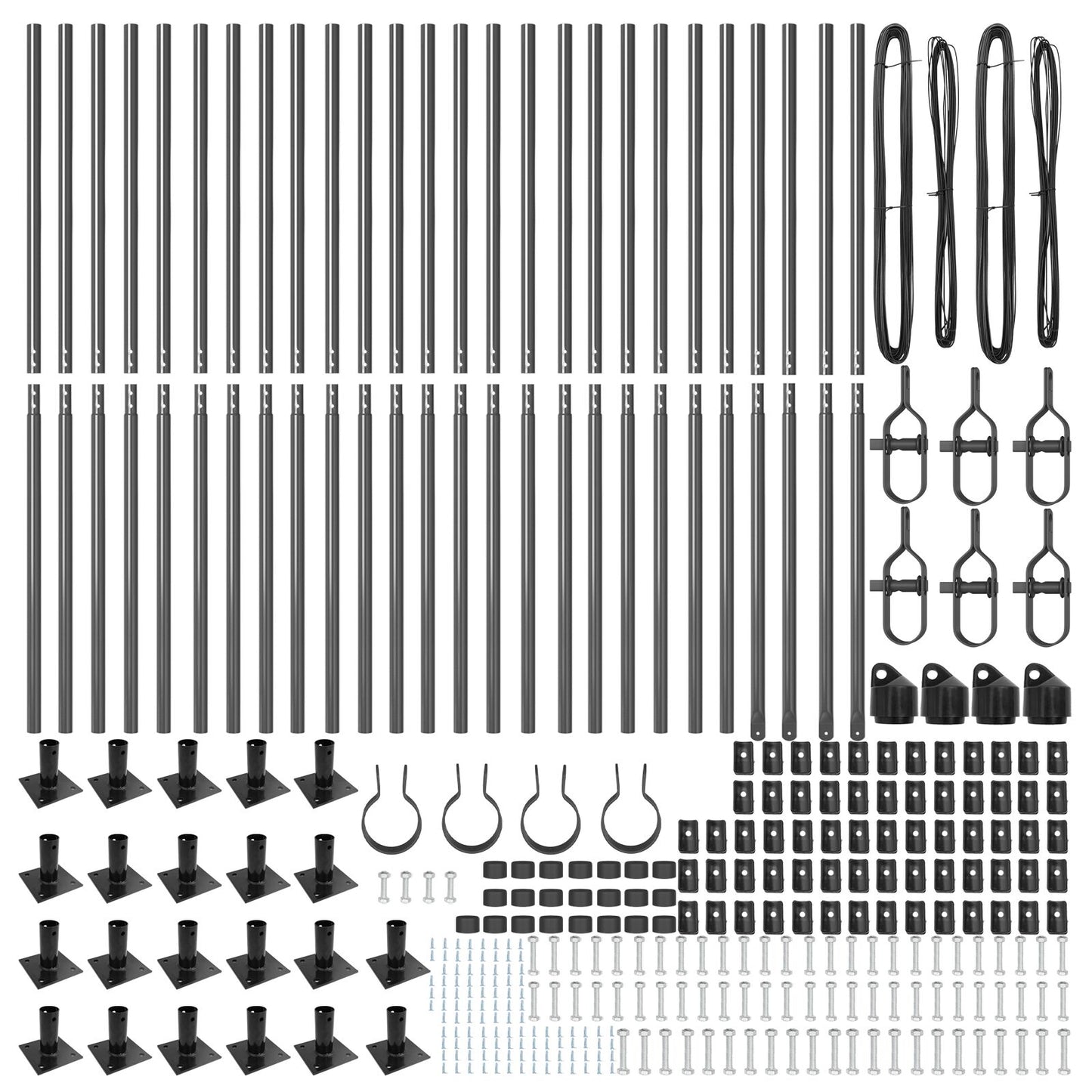 Hekpalen Set Van 52 Beton 3.2 X 3.2 X 78.5 Cm Duurzaam Grijs 150 cm 26x betonnen paal