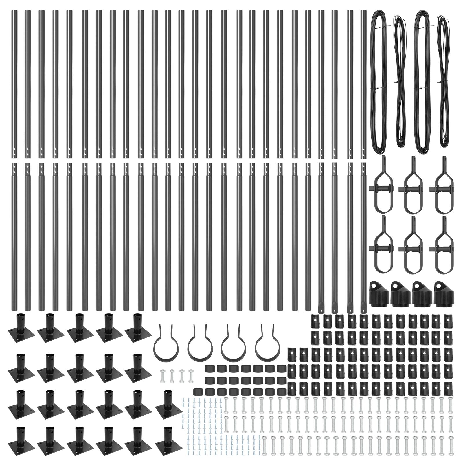 Hekpalen Set Van 52 Beton 3.2 X 3.2 X 78.5 Cm Duurzaam Grijs 150 cm 26x betonnen paal
