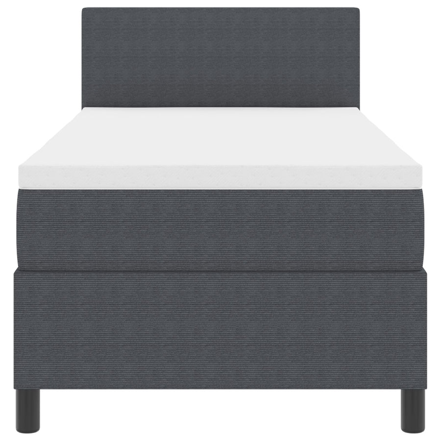 Boxspringbed Met Matras Donkergrijs 80X200 Cm Corduroy Stof