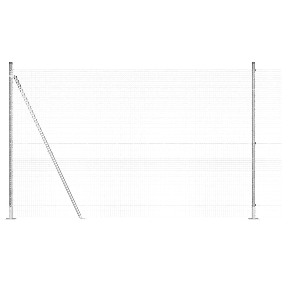 Hekpaalset Set Van 2 Verzinkt Staal 10 X 1.5 M Duurzaam Hekset Gegalvaniseerd Staal