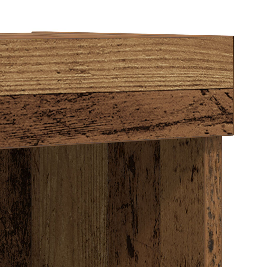 Tv Wandkasten Met Led Verlichting 2 Stuks Oud Hout Oude hout
