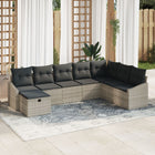 Tuinset polyrattan 8-delig beige met opbergruimte