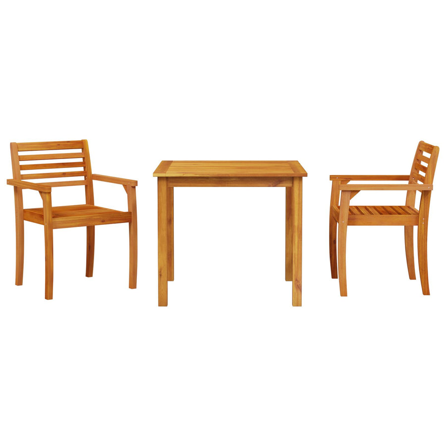 3-Delige Tuin Eettafelset Van Massief Acaciahout 2-Persoons 85 cm tafel lengte