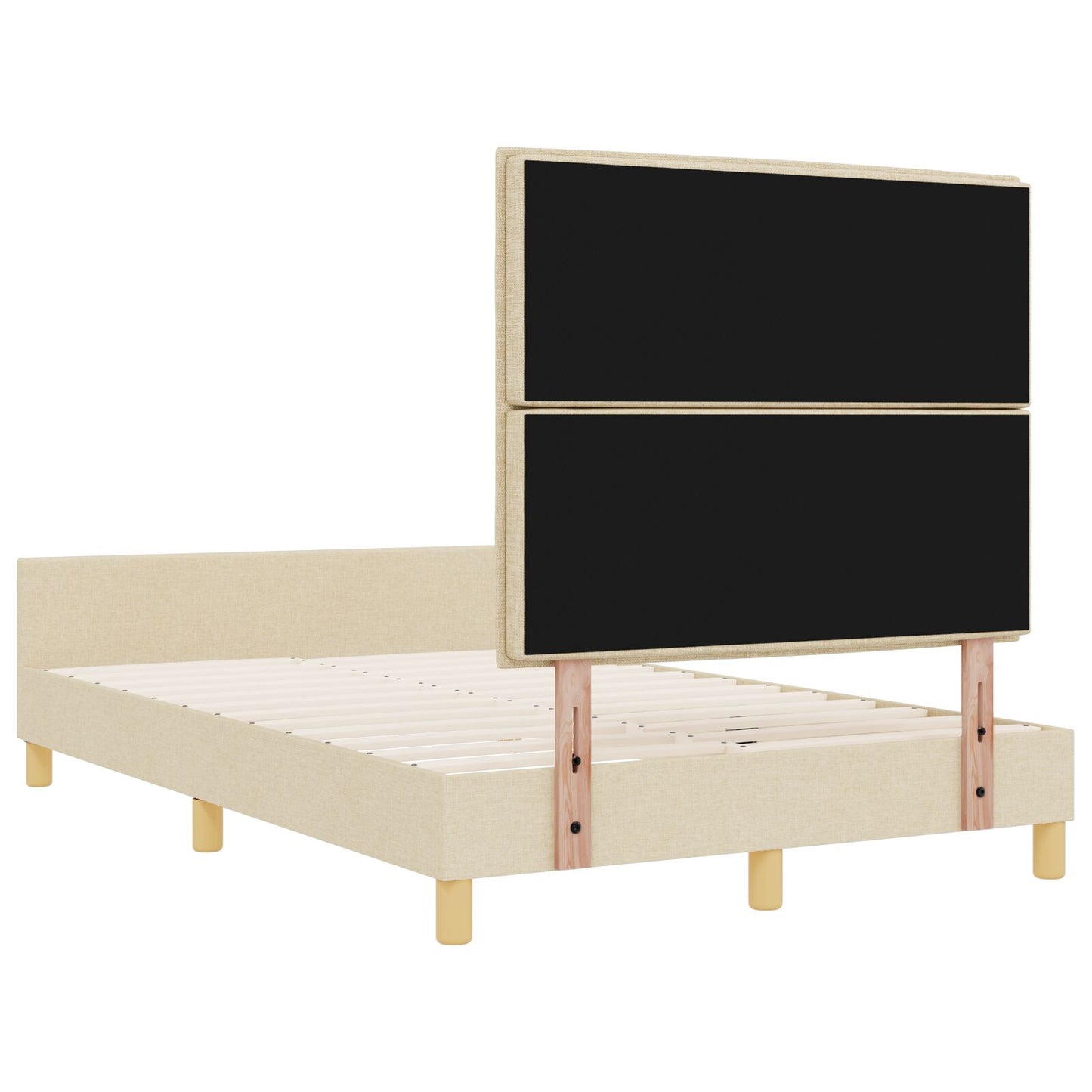 Bedframe Crème 120X200 Cm Bekleding Crème