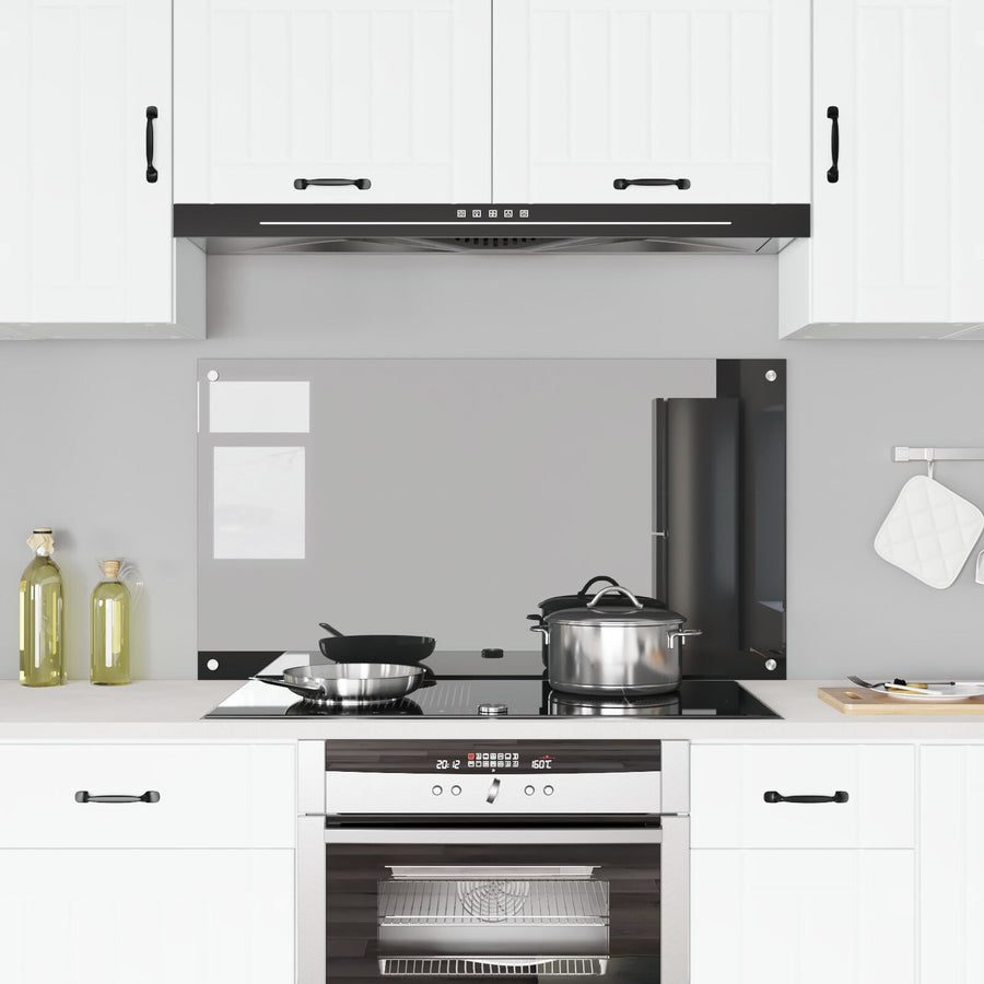 Keuken Achterwand 110X60X0,6 Cm Gekleurd Glas Donkergrijs 110 x 60 cm