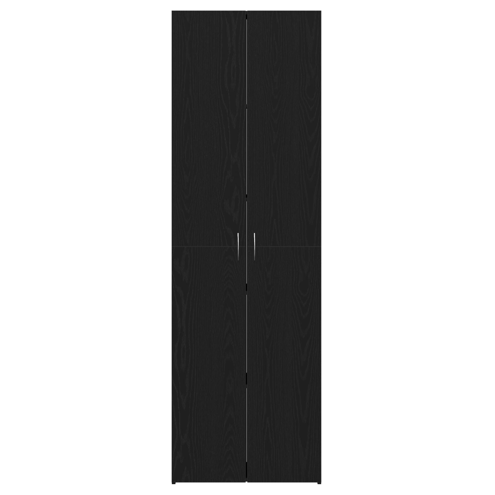 Kantoorkast Zwart Eiken 60X32X190 Cm Bewerkte Hout