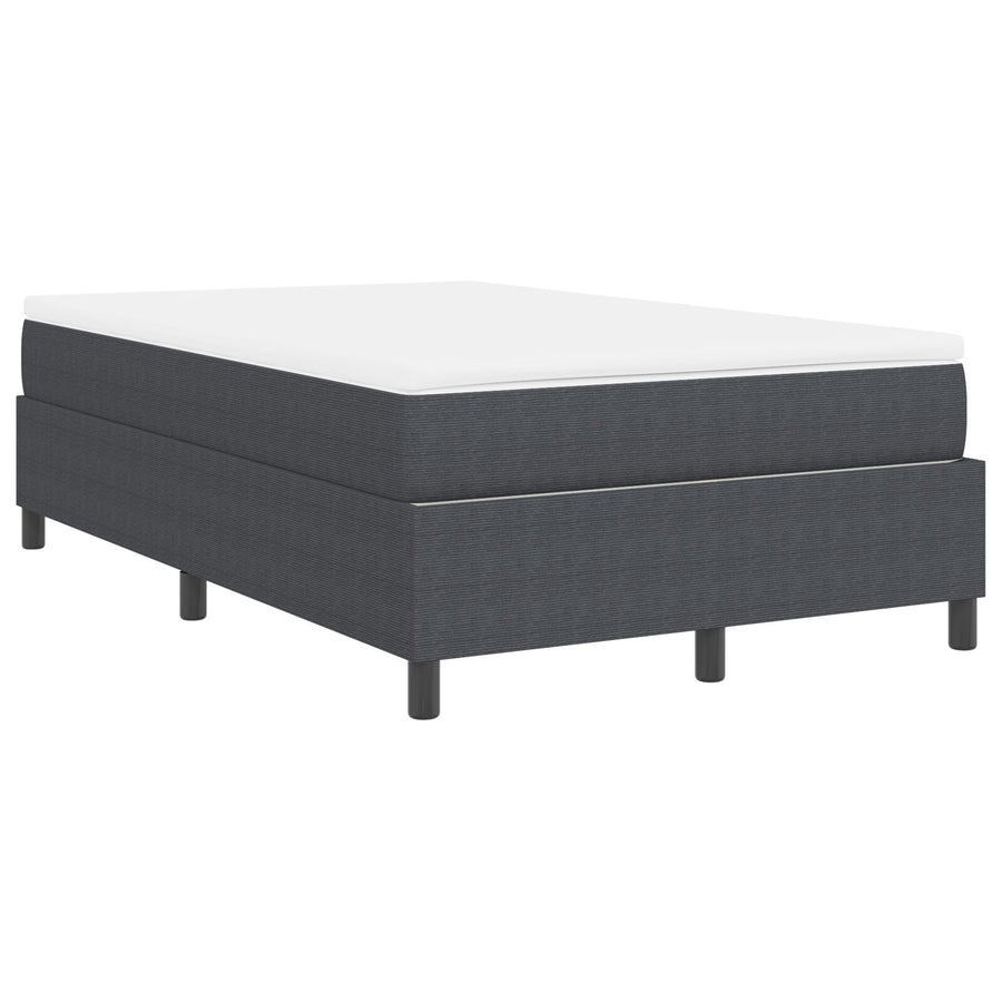 Boxspring Bed Met Matras Donkergrijs 120X200 Cm Corduroy Stof