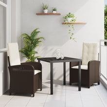 3-Delige Tuin Eettafel Set Met Kussens - Bruin Poly Rattan
