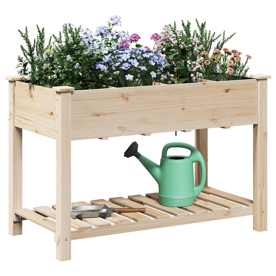 Tuinplanter Met Roosters 115X59X76 Cm Massief Vurenhout 115 x 59 x 76,5 cm