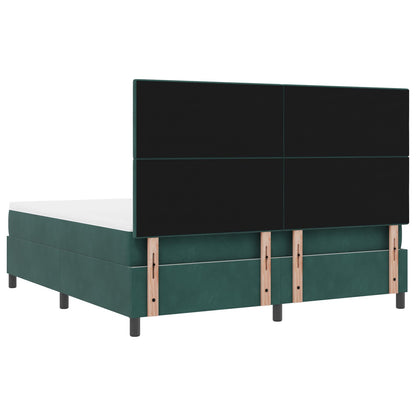 Boxspringbed Met Matras Donkergroen Super King Fluweel Blauw