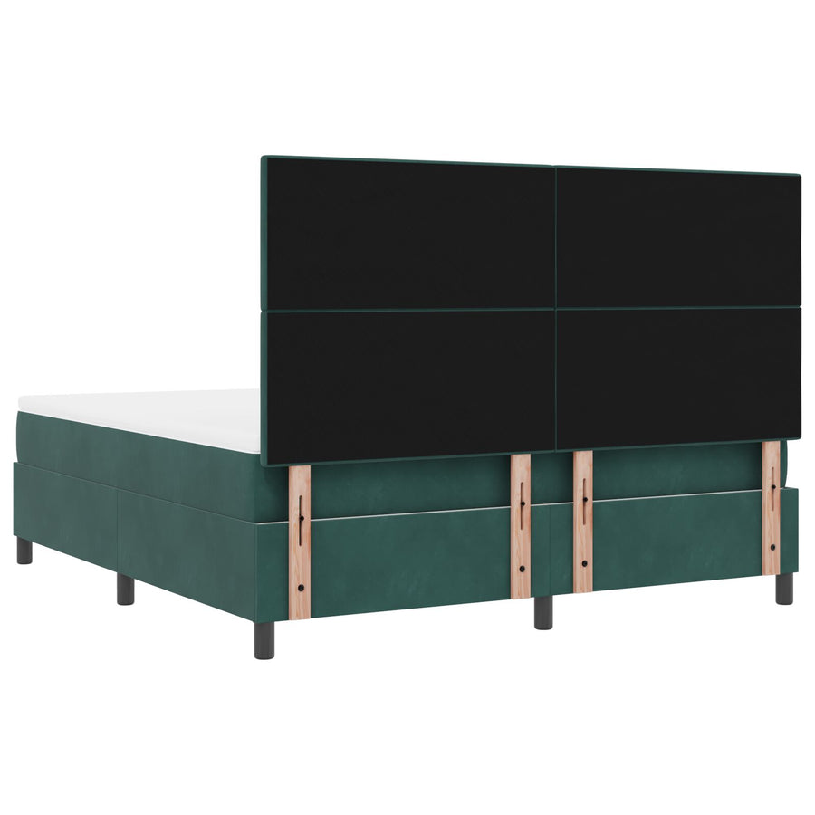 Boxspringbed Met Matras Donkergroen Super King Fluweel Blauw
