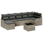 Loungeset 5 personen lichtgrijs poly rattan