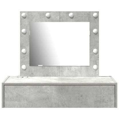 Wandgemonteerde Kaptafel Lichten 83 x 40 x 70 cm Betonnen grijs met LED