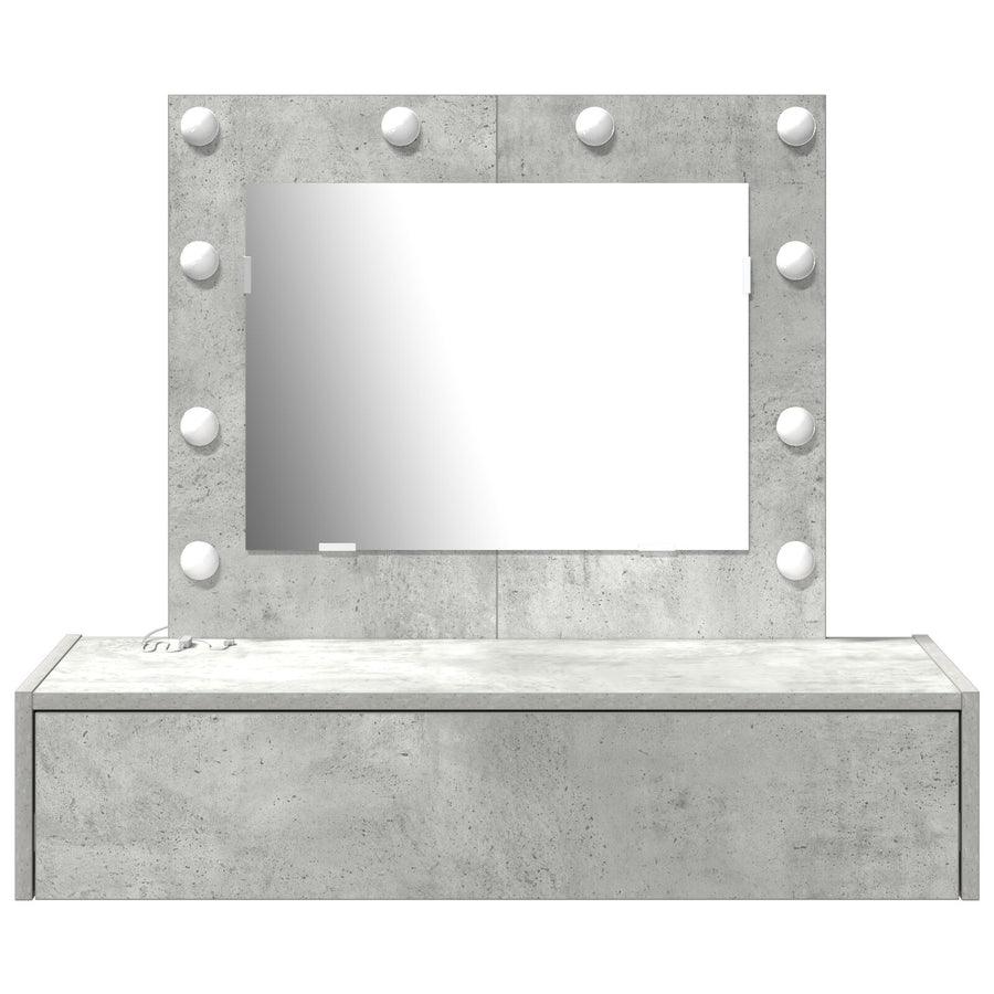 Wandgemonteerde Kaptafel Lichten 83 x 40 x 70 cm Betonnen grijs met LED