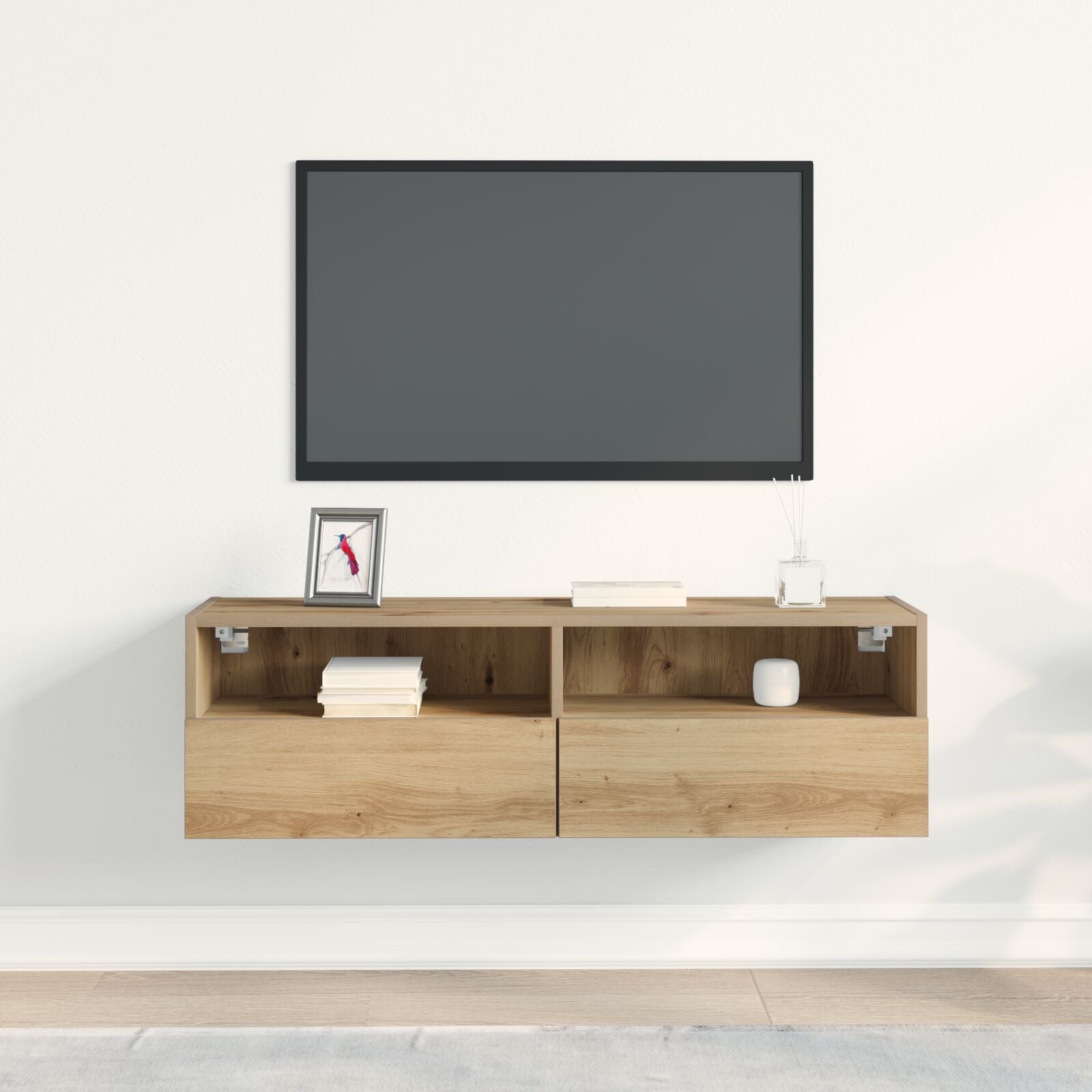 Tv Wandkast Bewerkt Hout 1 Artisan eiken
