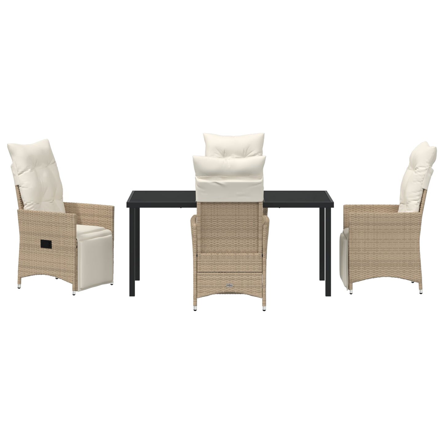 5-Delige Tuinset Met Kussens Beige Poly Rattan