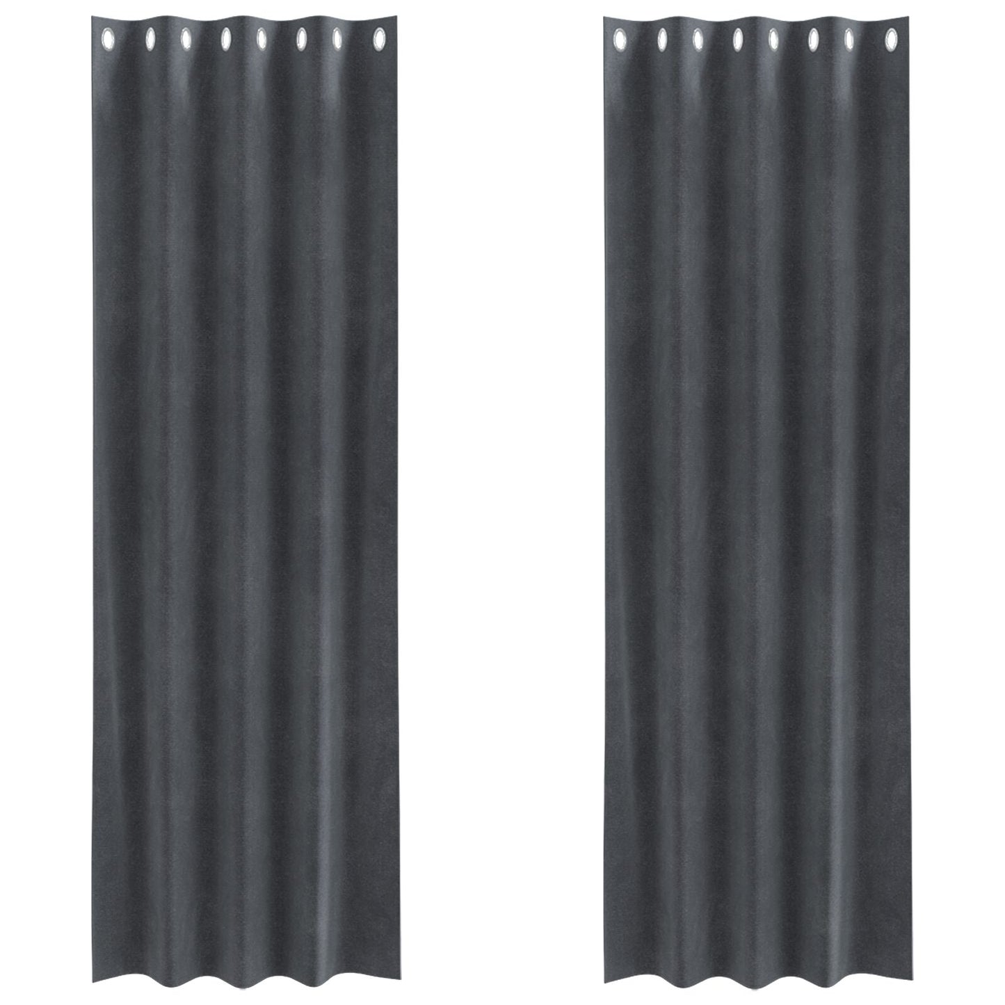 Blackoutgordijnen 2 Stuks Velours Lichtgrijs 140 x 260 cm met oogjes
