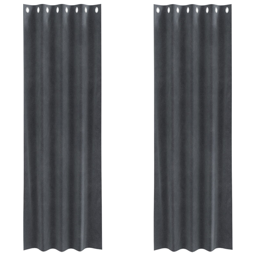 Blackoutgordijnen 2 Stuks Velours Lichtgrijs 140 x 260 cm met oogjes