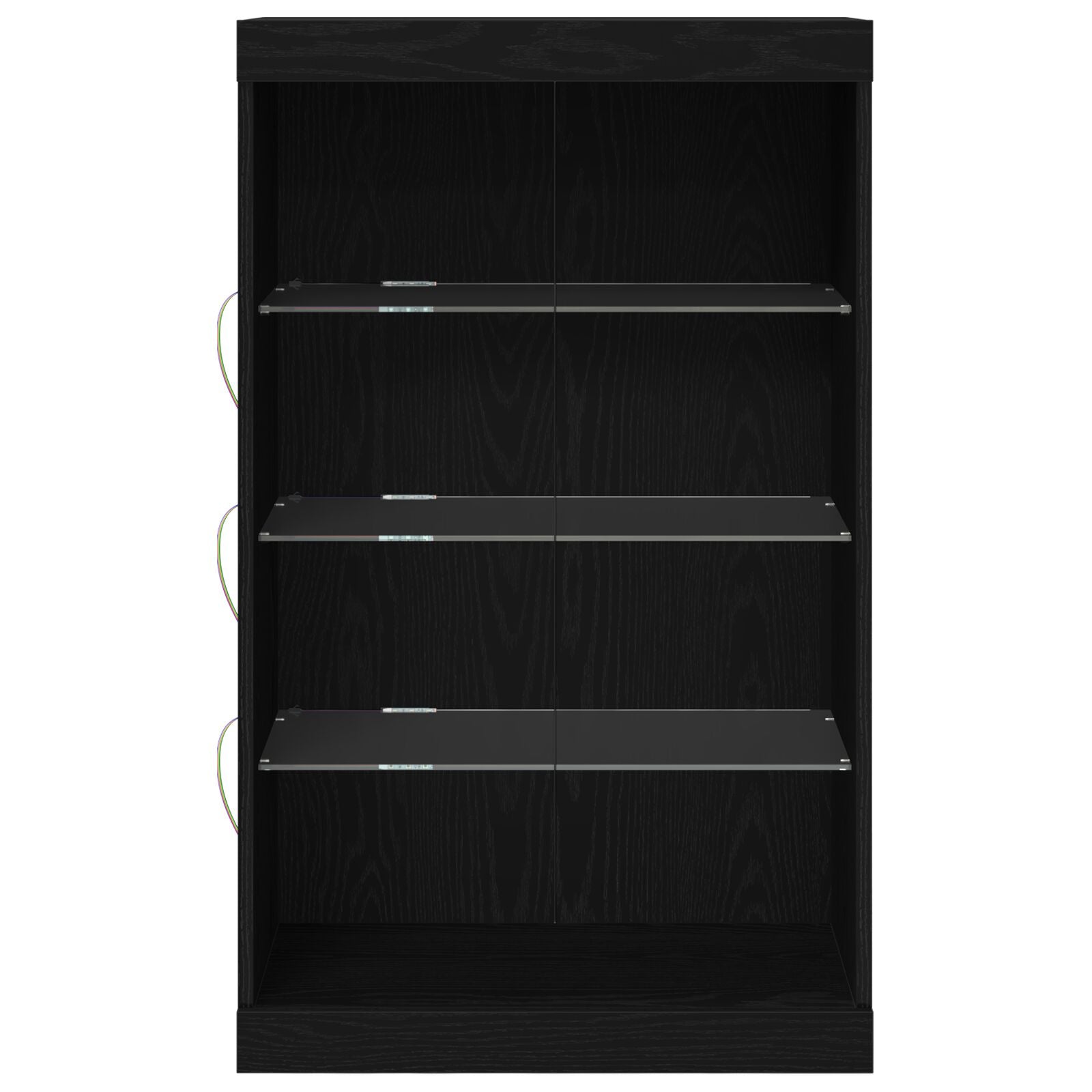 Dressoir Met Led-Verlichting Zwart Eiken 60,5X37X100 Cm