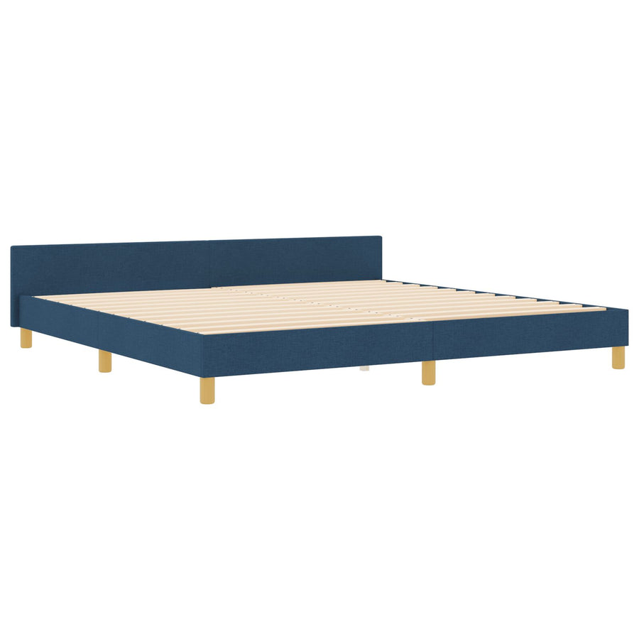 Bedframe Blauw 200X200 Cm Stoffering Crème