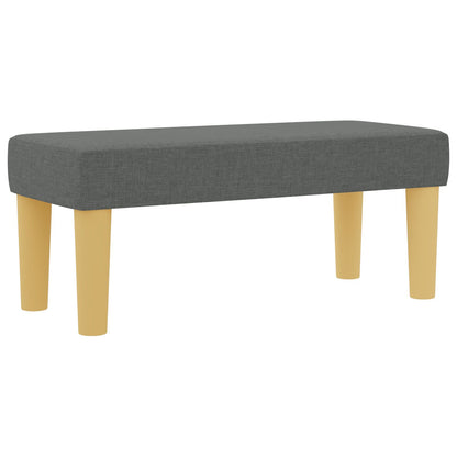 Boxspring Bed Met Matras & Bank Stof Donkergrijs 90 x 190 cm Knopgestikt