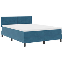 Boxspringbed Met Matras Donkerblauw 160X200 Cm Fluweel Blauw