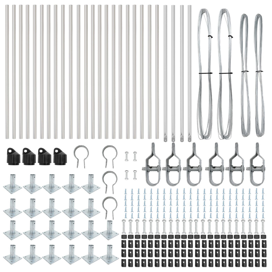 Hekposten Set Van 26 3.2 X 3.2 X Gegalvaniseerd Staal 90 cm 26x betonnen post