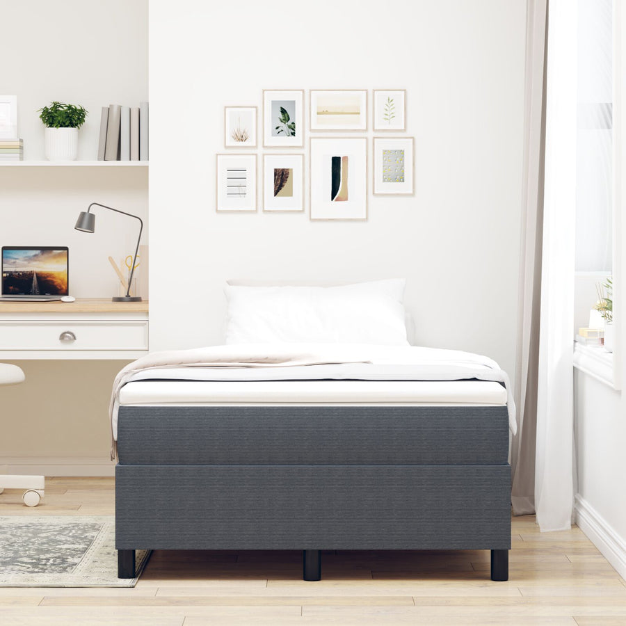 Boxspringbed Klein Dubbel Katoen Donkergrijs 120 x 190 cm