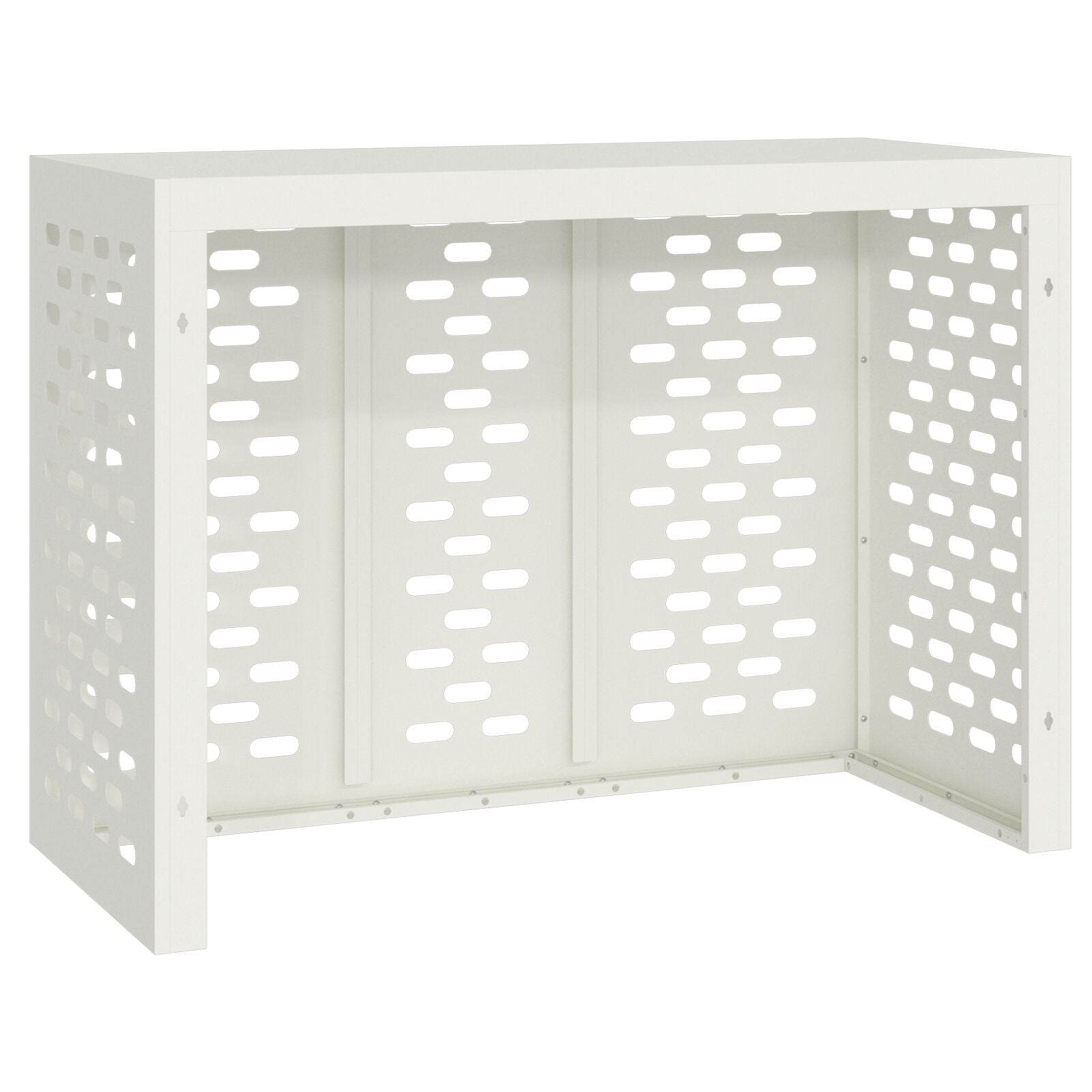 Airconditioner Beschermhoes Staal Wit 110 x 50 x 80 cm