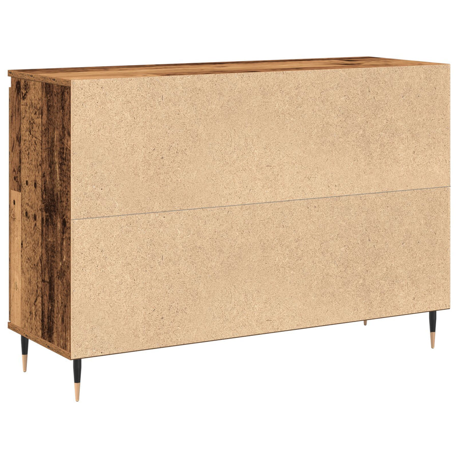 Dressoir Met Deuren & Lades Oud Hout 101,5X35X70 Cm