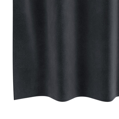 Zwarte Outdoorgordijnen 2 Stuks Fluweel Donkergrijs 140 x 140 cm met oogjes
