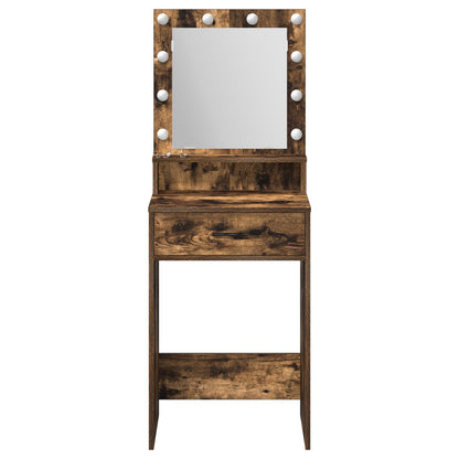 Kaptafel Met Led-Verlichting - Gerookt Eiken 50 x 41 x 135 cm Gerookte eik