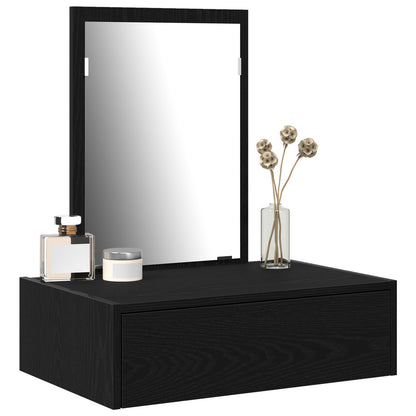 Wandkaptafel 60 x 40 x 70 cm Zwart eiken zonder LED