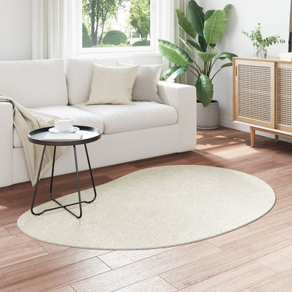 Vloerkleed Polyester Antislip Crème 120 x 170 cm Ovaal-Druppel
