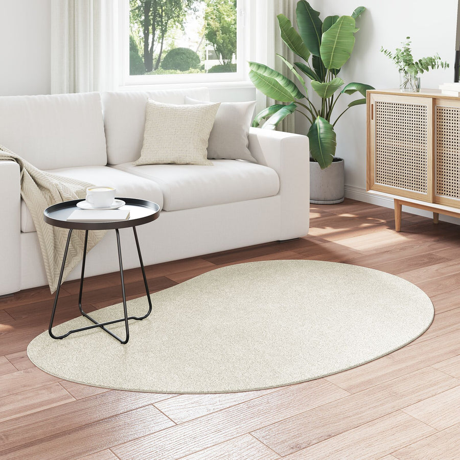 Vloerkleed Polyester Antislip Crème 120 x 170 cm Ovaal-Druppel