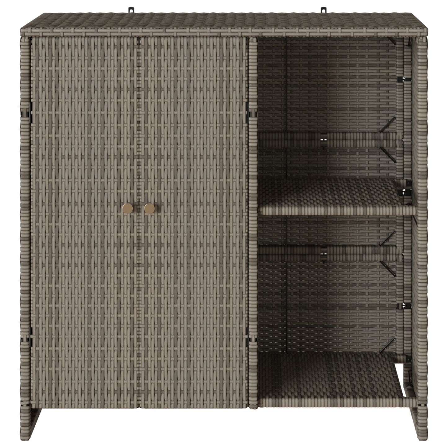 Opbergkast 100X36X102 Cm Rattan Grijs